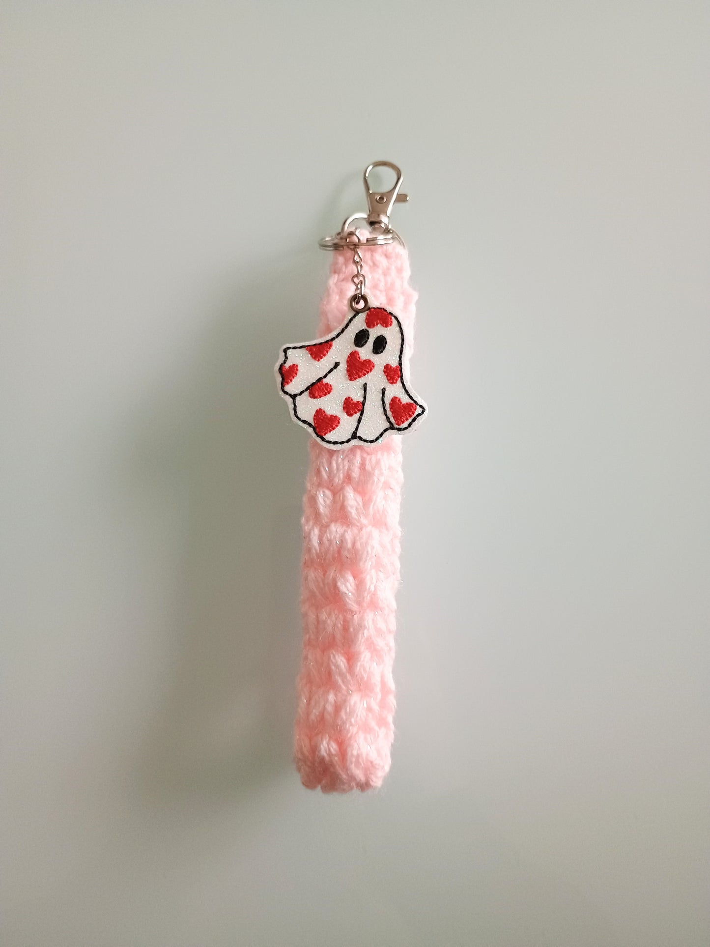 Wristlet Keychain-Heart Ghost